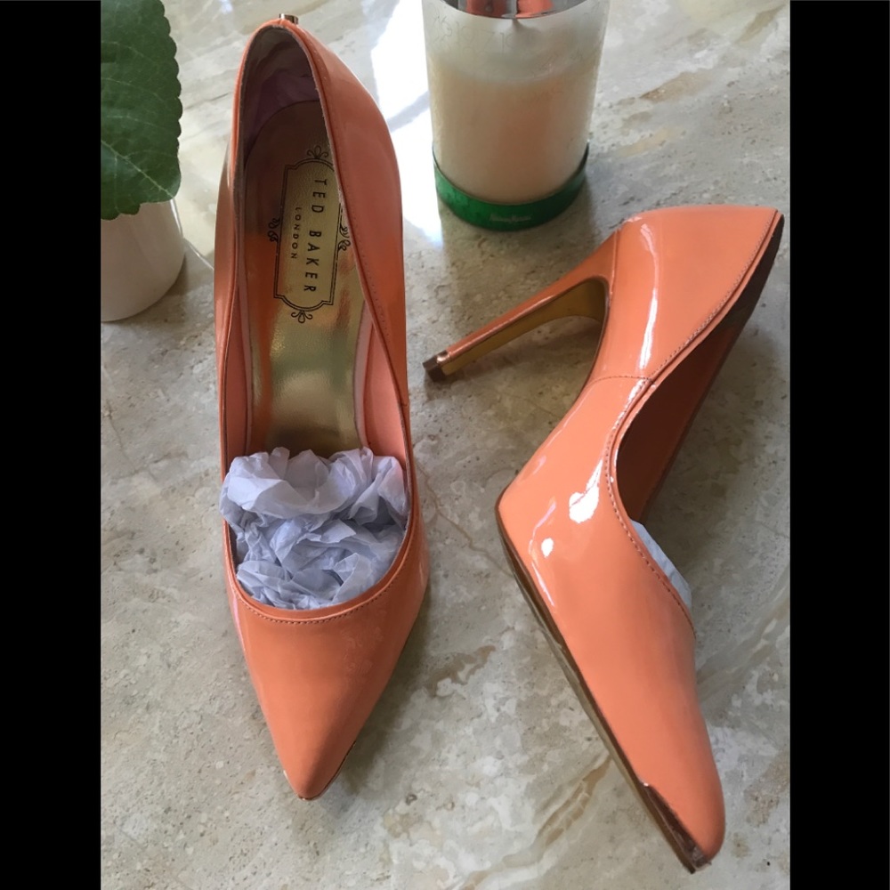 Ted Baker Coral Patent Pointed-Toe Stiletto Heels